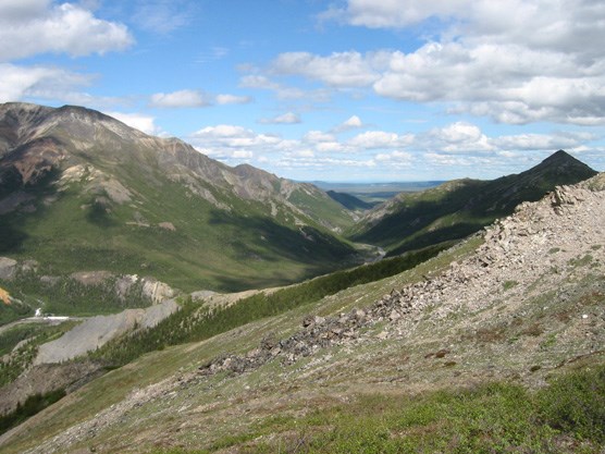 mountains surrounding a wide valley