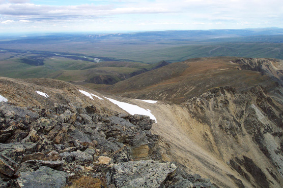Looking down at the East Fork River from the north side of the Wyoming Hills