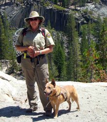 Monument Volunteer and her Paw Patrol dog, Ranger.