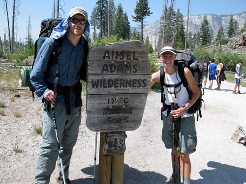 Backpackers enter the Ansel Adams Wilderness.