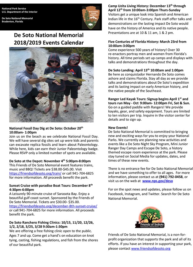 De Soto Events Calendar 2018-19