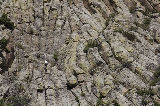 A Climber Climbing Devils Tower A Climber Climbing Devils Tower