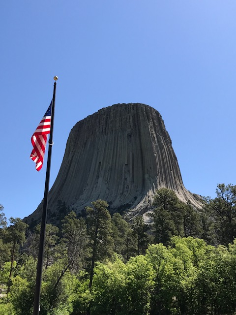 Devils Tower with US Flag