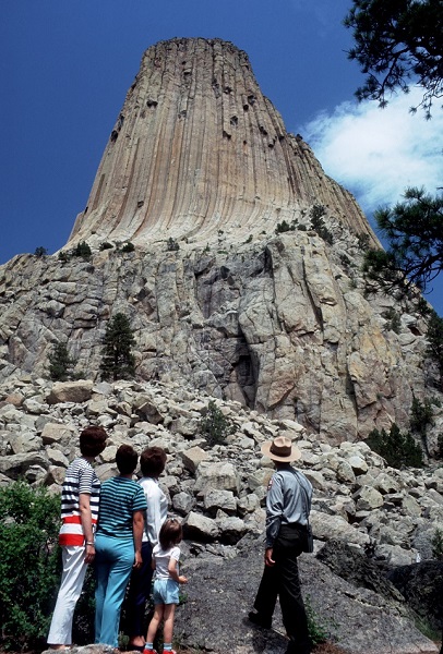 Ranger and Visitors looking at the tower