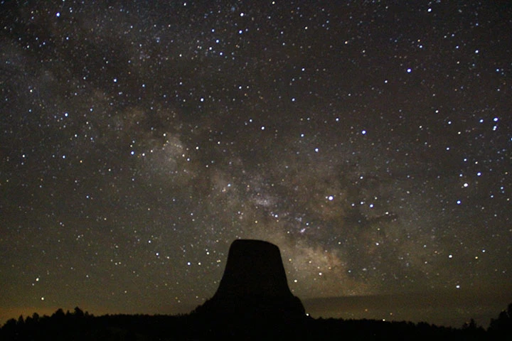 Devils Tower - milky way A night sky photo of Devils Tower with the Milky Way in the sky