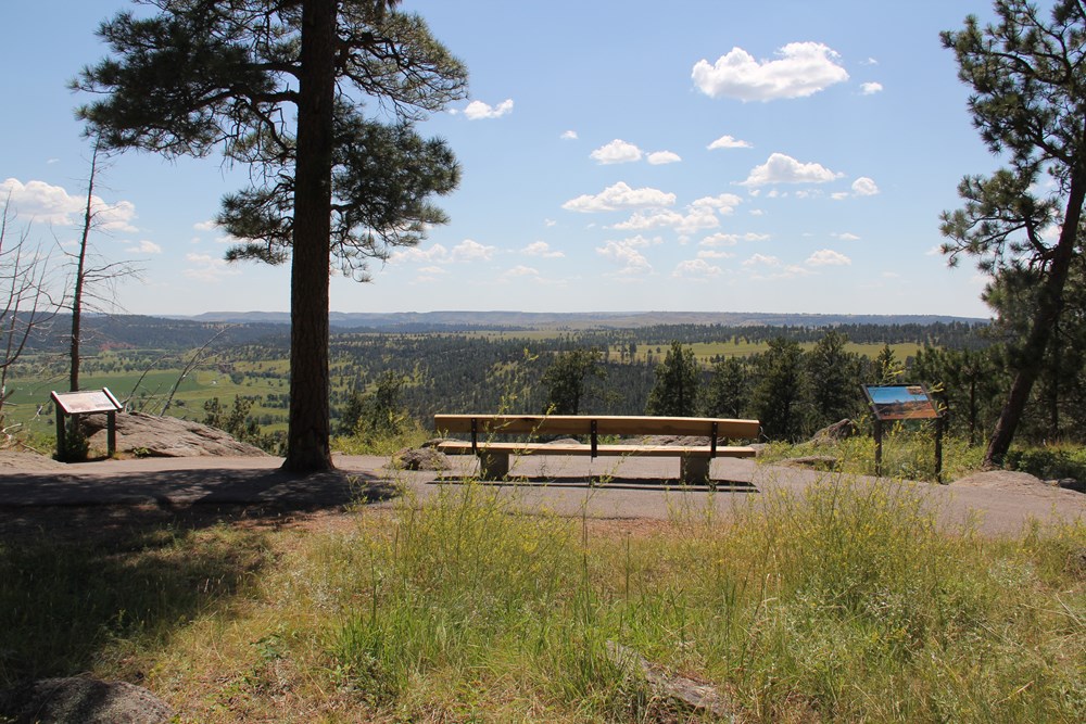 A bench overlooking a valley