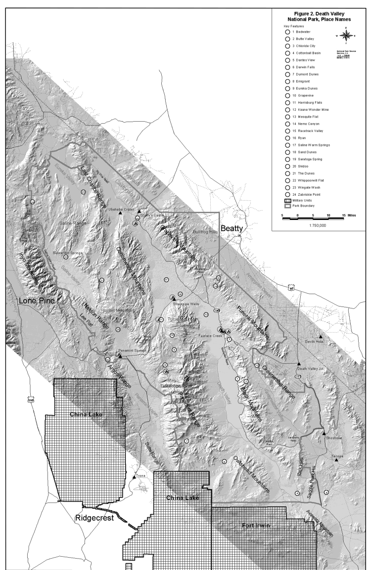 Figure 2. Death Valley National Park Place Names