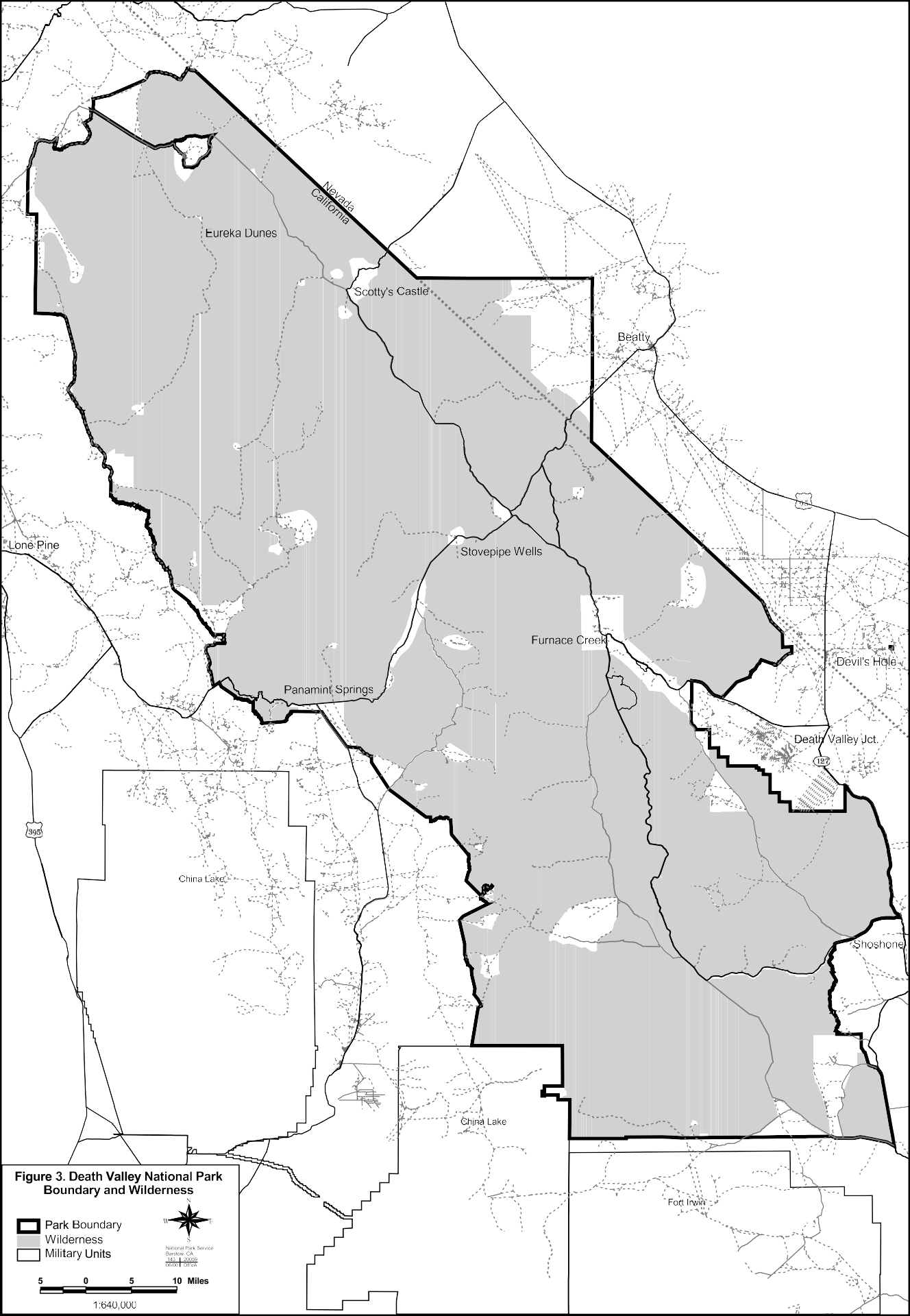 Figure 3. Death Valley National Park Boundaries and Wilderness