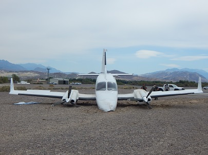 Damaged Cessna airplane at Furnace Creek.