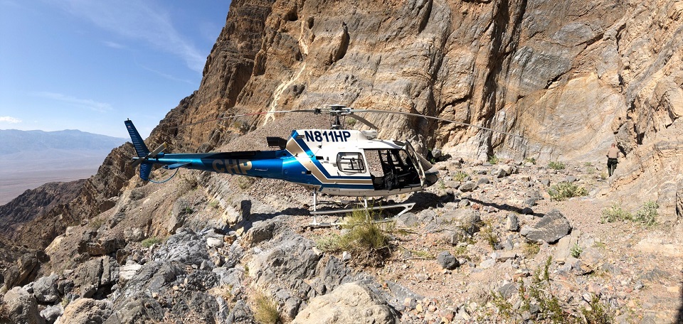 California Highway Patrol’s helicopter at the site of the accident.