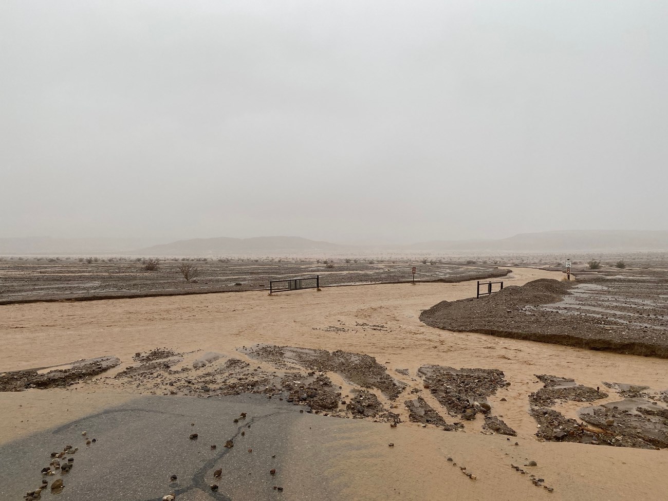 Monsoonal rain flooded Mud Canyon in Death Valley National Park on Aug. 5, 2022.