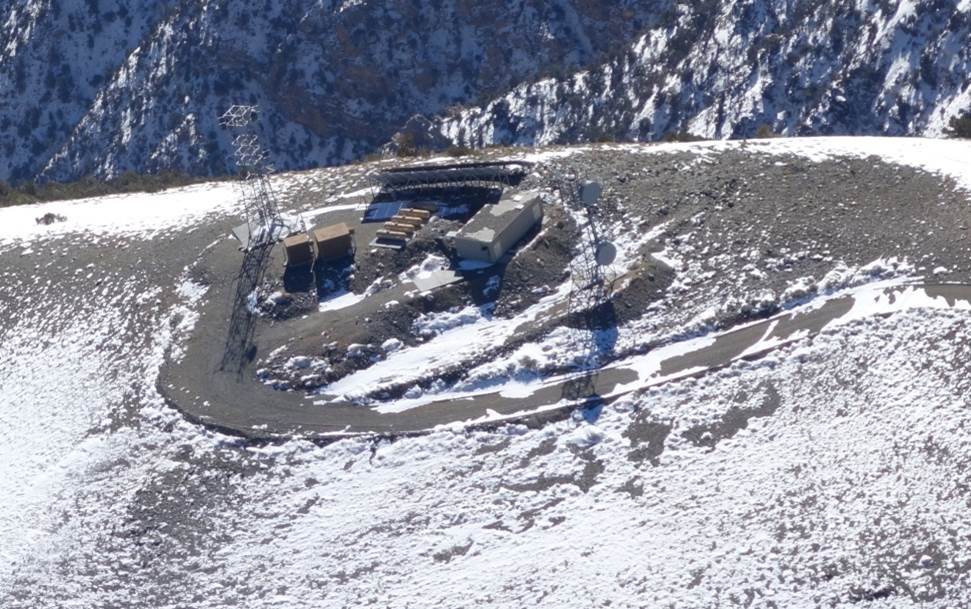 Aerial photograph of current equipment on Rogers Peak.