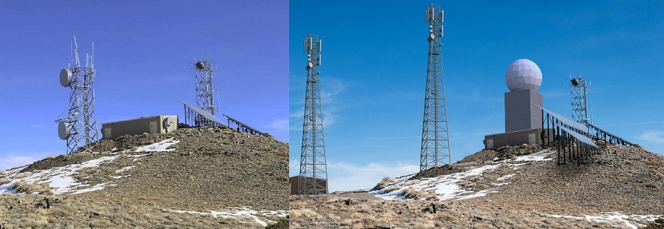 Rogers Peak - current & proposed Composite image that shows current and proposed infrastructure on Rogers Peak.