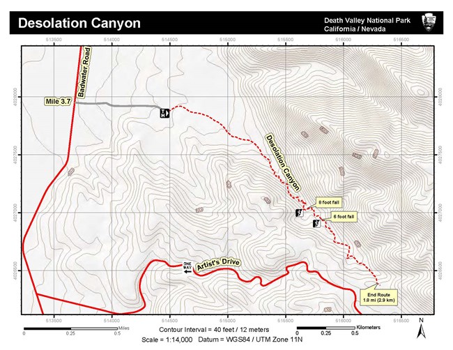 Topographic Map of Desolation Canyon Route