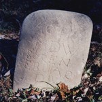Dutch language tombstone in the park