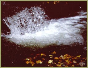 A small clear waterfall