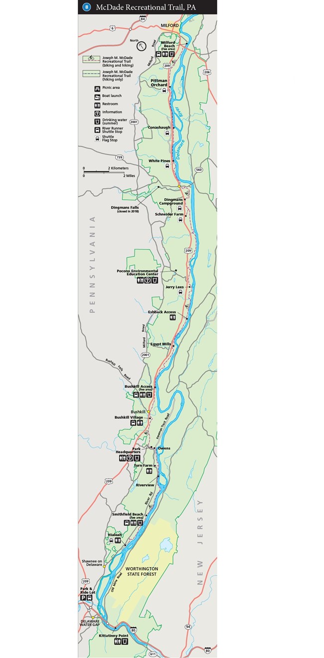 A map of the McDade Recreational Trail