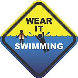 life jacket wear it swimming sign