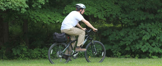 person riding a bike