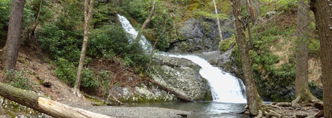 waterfall cascading over rocks