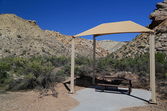 photo of a shade structure at the Quarry Visitor Center