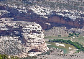 Confluence of the Yampa and Green Rivers at Steamboat Rock. Confluence of the Yampa and Green Rivers at Steamboat Rock.