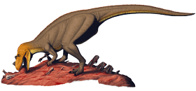 Artwork depicting a Ceratosaurus dinosaur