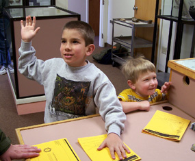 Corbin Pacheco and Ripley Taylor of Vernal, Utah, are sworn in as Junior Paleontologists on Junior Ranger Day 2008 Corbin Pacheco and Ripley Taylor of Vernal, Utah, are sworn in as Junior Paleontologists on Junior Ranger Day 2008