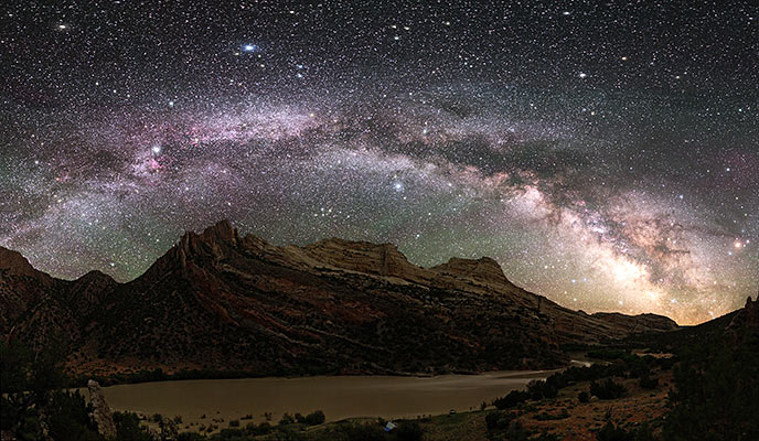 Night sky over Mitten Park