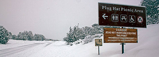 The Harpers Corner Road at Plug Hat Butte on December 18, 2012