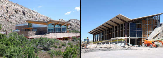 Photos of the Quarry Visitor Center and Quarry Exhibit Hall under construction on May 13, 2011.