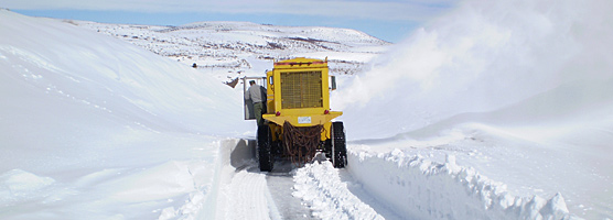 photo: Plowing operations along the Harper’s Corner Road at Stuntz Ridge. photo: Plowing operations along the Harper’s Corner Road at Stuntz Ridge.