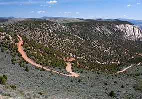 Upper section of the road to Echo Park