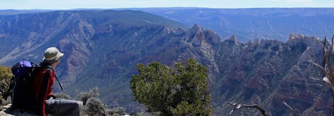 Hiker on Split Mountain