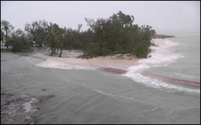 Campground at Dry Tortugas National Park during Hurricane Charley in 2004