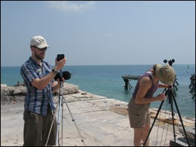 Spot measurements of sound taken at the coaling docks on Garden Key