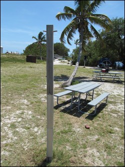 Hanging pole in campground Hanging pole in campground