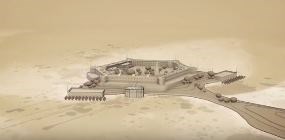drawing of overhead view of Fort Jefferson