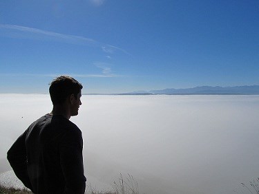 Puget Sound under fog