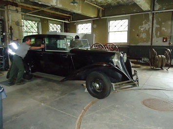Charles Edison's 1936 Brewster being prepared for conservation. Charles Edison's 1936 Brewster being prepared for conservation.