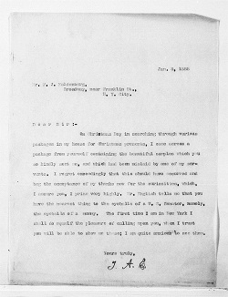 The 1888 Edison letter asking about mummy eyeballs. The 1888 Edison letter asking about mummy eyeballs.
