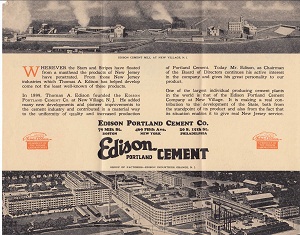 Edison Portland Cement advertisement Edison Portland Cement advertisement