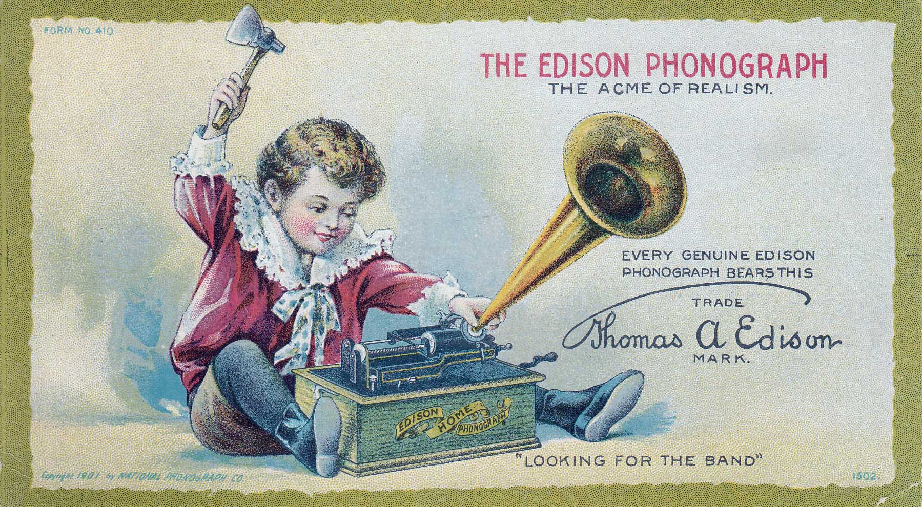 Edison Phonograph Advertisement, 1901 Edison Phonograph Advertisement, 1901