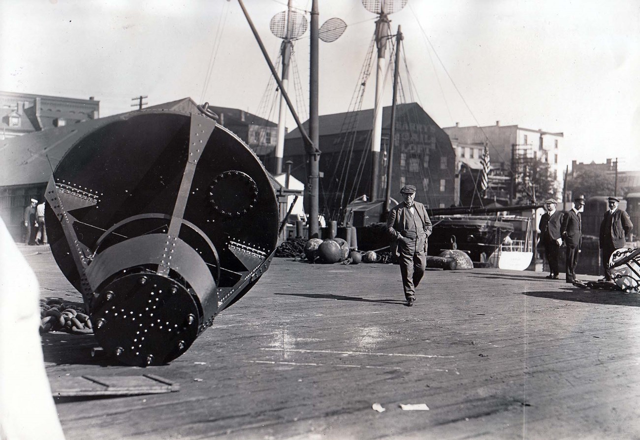 Edison at the Brooklyn Navy Yard, 1915