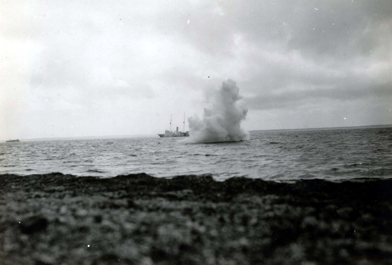 Smoke screen experiments conducted Edison on the Long Island Sound, August 1917