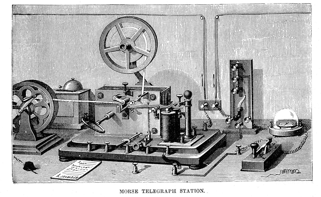 Morse telegraph station.