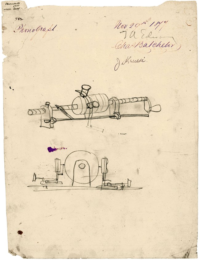Phonograph drawings, November 29, 1877.  (1100pxw)