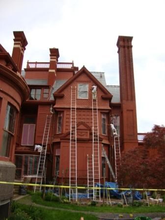 Glenmont being painted. Glenmont being painted.