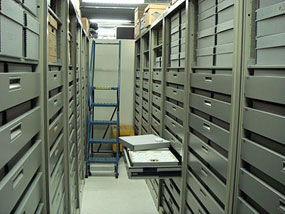 Cylinder phonograph record storage. Cylinder phonograph record storage.