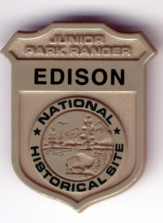 Jr. Ranger badge from Edison National Historic Site.